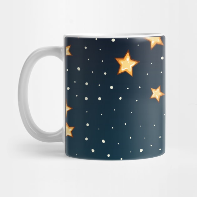 Navy Blue Celestial Starry Night Sky by Printable Pretty